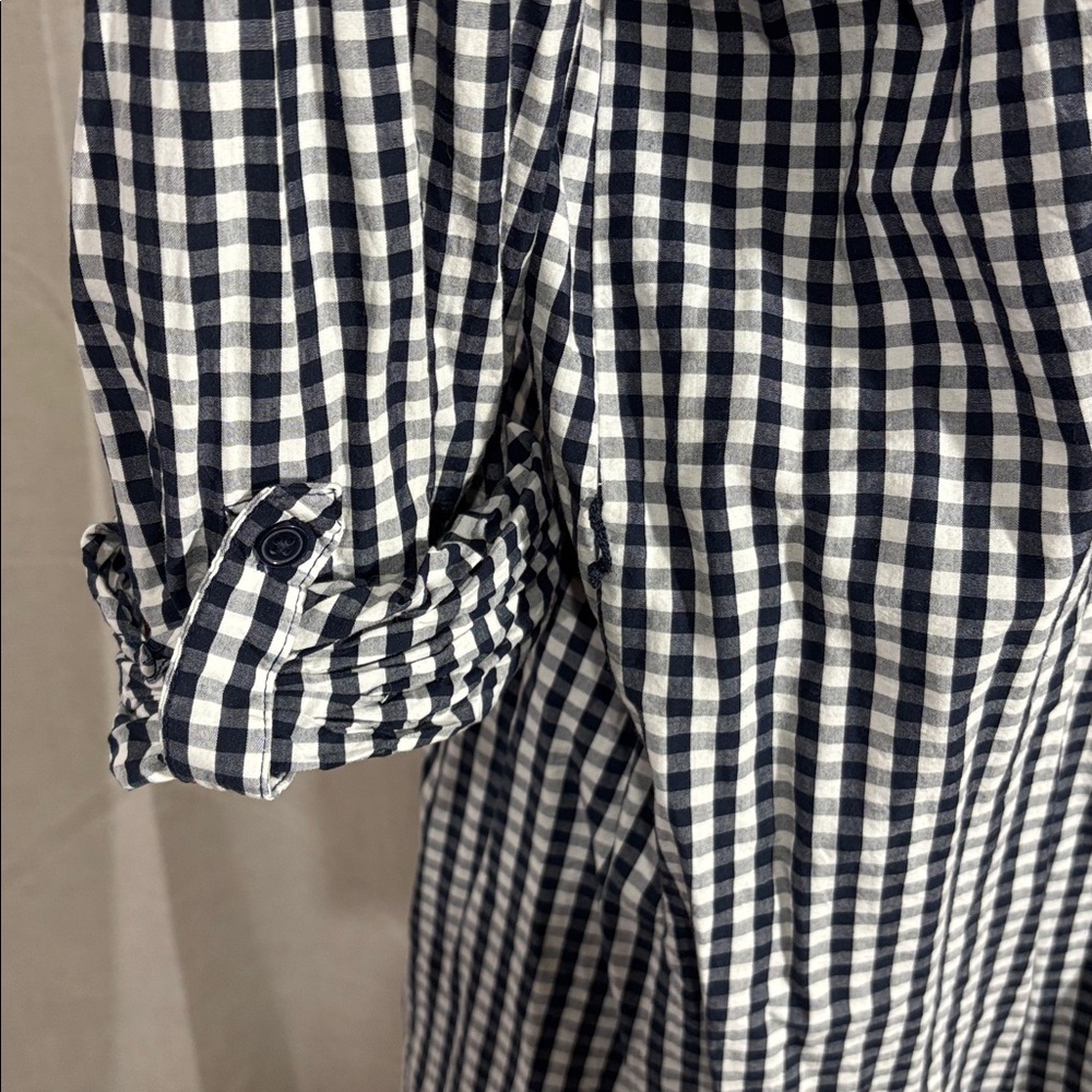 Basic Editions Black And White Gingham Shirt Dress - image 5